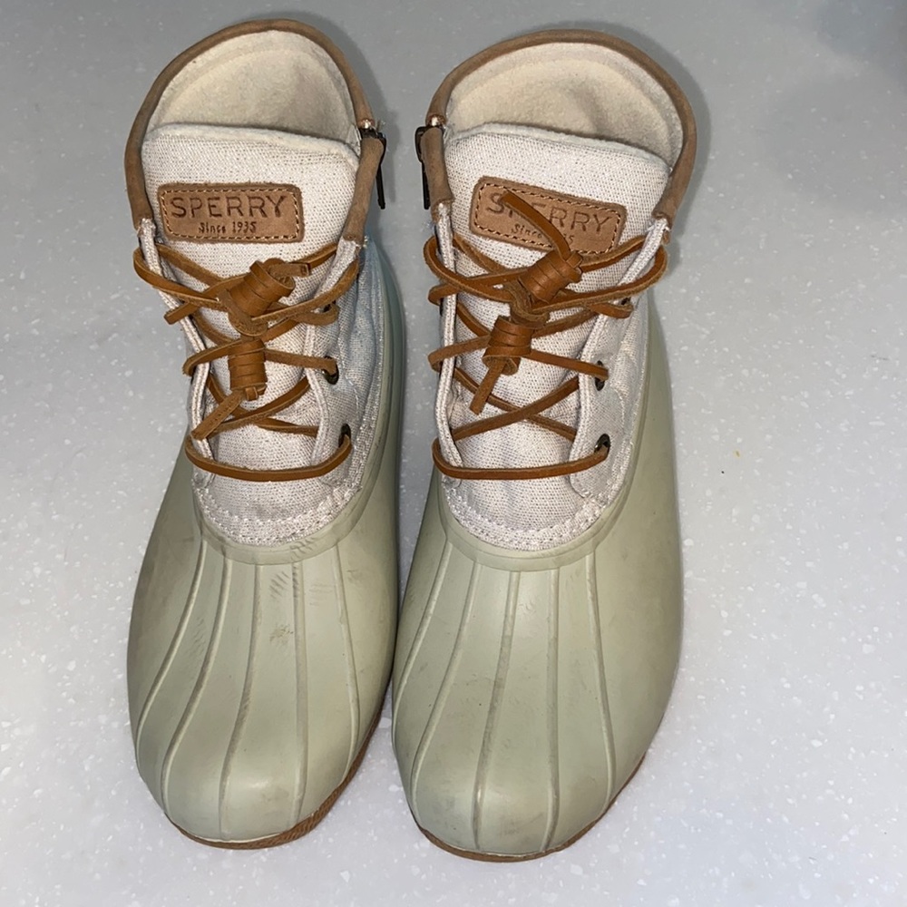 Sperry Duck Boots, Sparkle White
